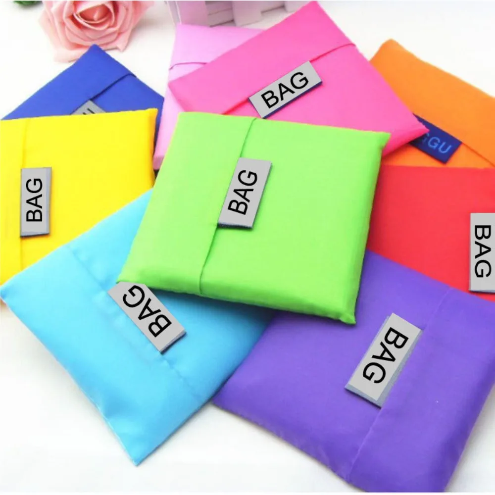 

PGY Small Square Bag Portable Folding Shopping Bag Environmental Protection Handbag Oxford Cloth