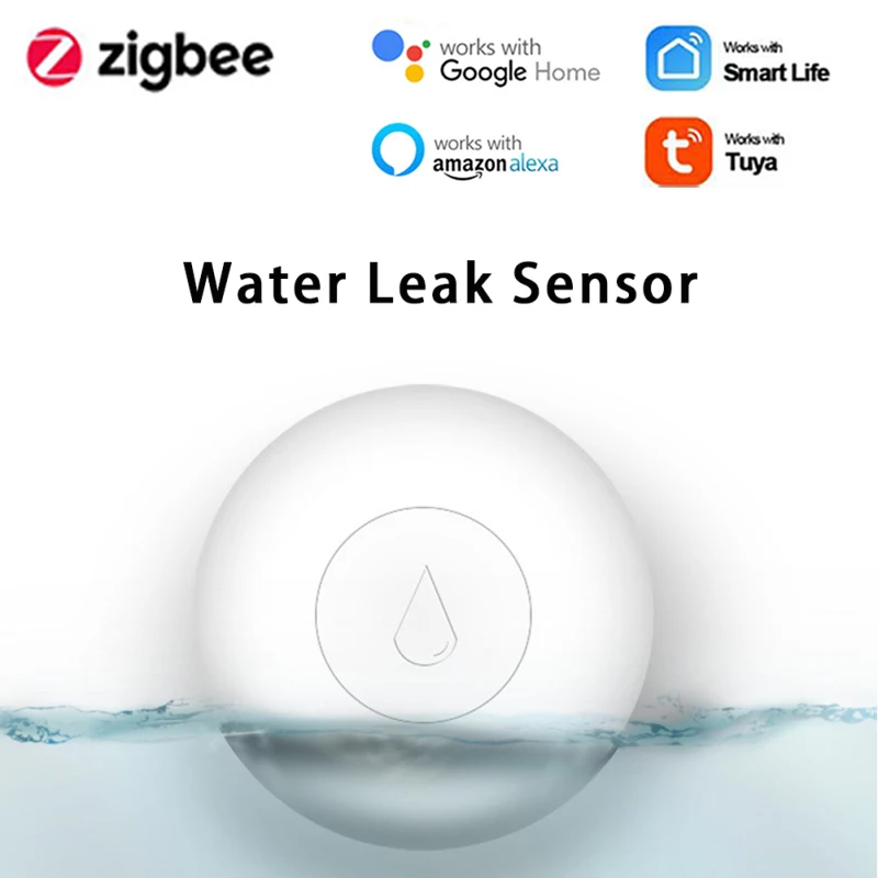 

Tuya ZigBee Water Leakage Detector Water Flood Sensor Security Alert Smart Life APP Remote MonitorWorks With Alexa Google Home