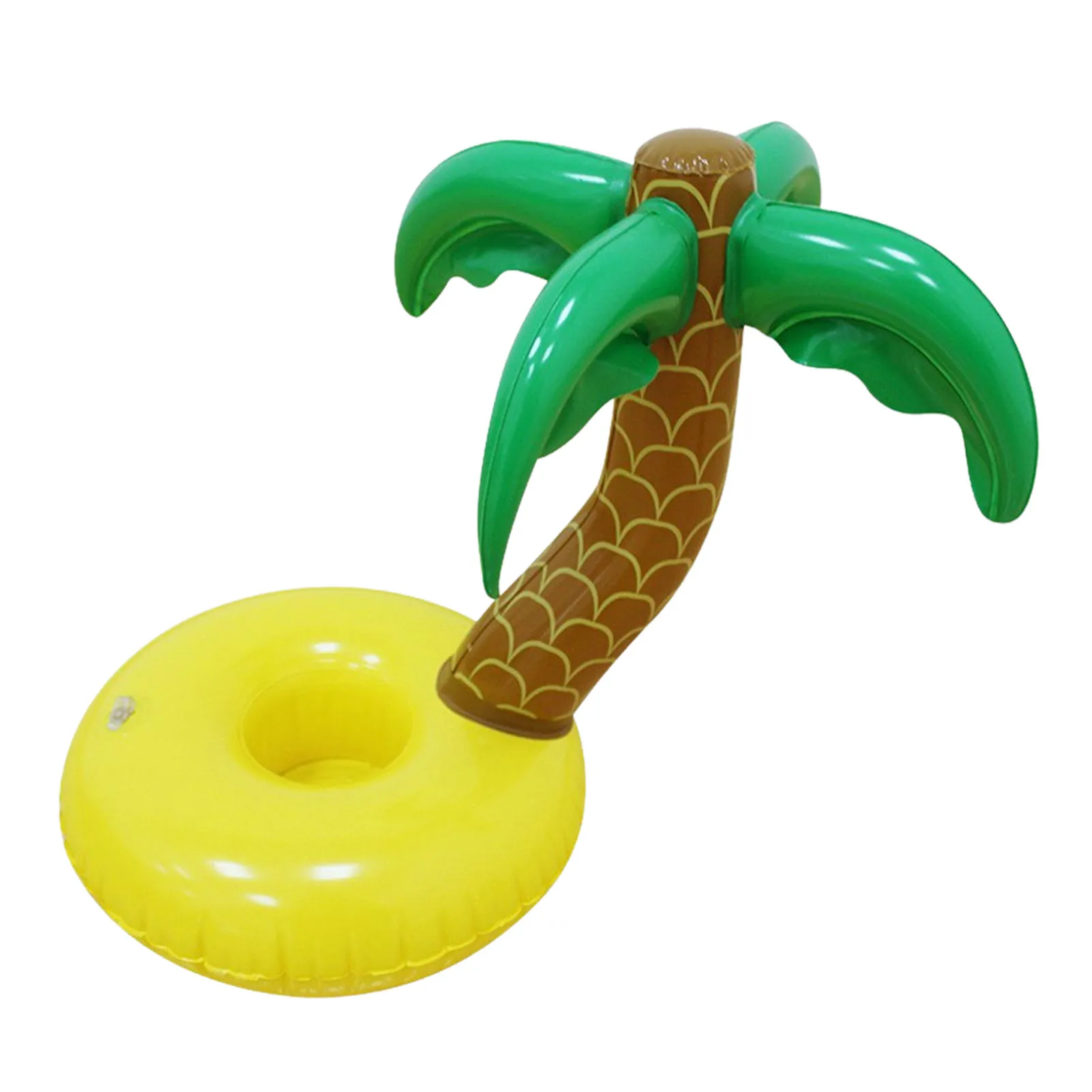 

Желтый и зеленый держатель для напитков, держатель для напитков в бассейне из кокосового дерева, поплавки, поплавки, подстаканники в форме к...