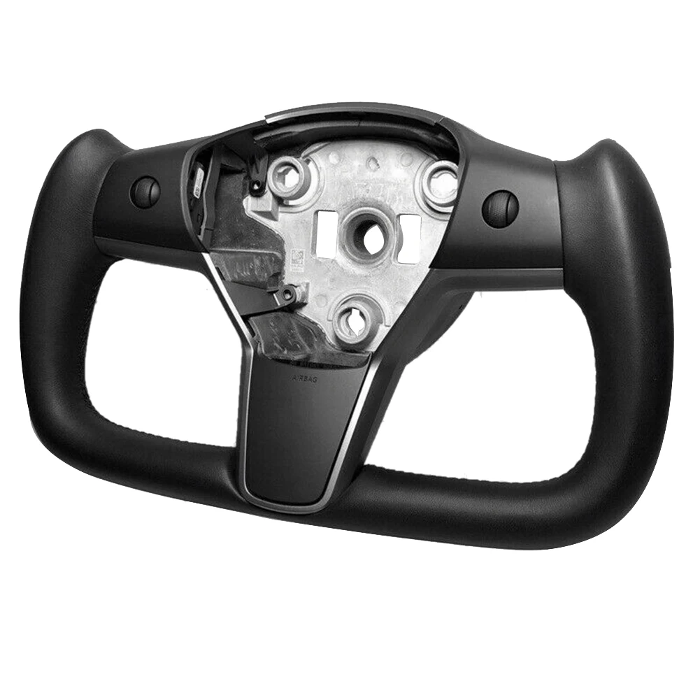 

Yoke Racing Steering Wheel with Panel & Button for Tesla Model 3 Y 2017 2018 2019 2020 2021 2022 2023 Black(With)