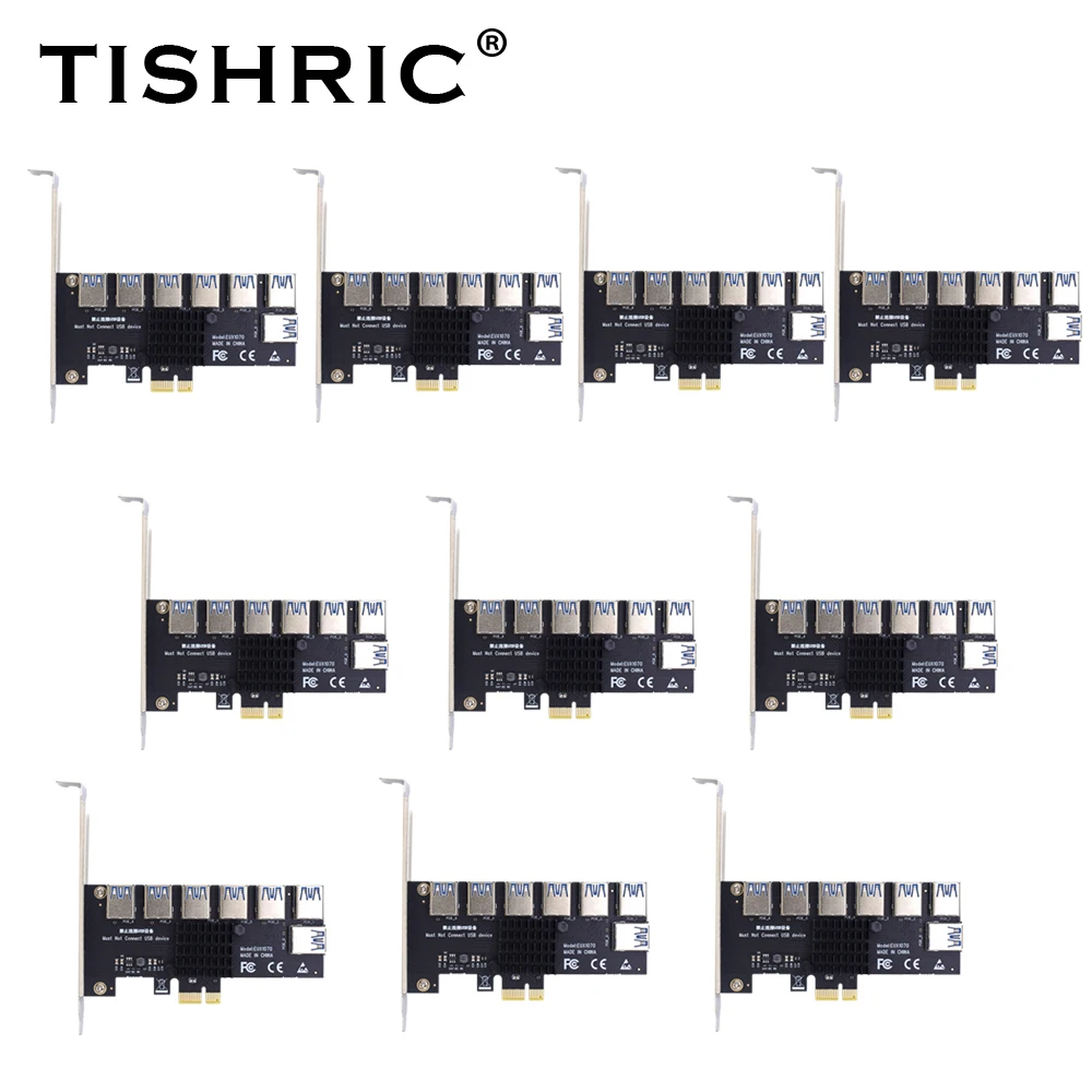 5/10 шт. TISHRIC PCI Express множитель PCIE от 1 до 7 переходная карта 1X 16X PCI-E USB 3 0 адаптер для
