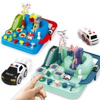 colorful assembly track building block car parent child interactive desktop games props science educational children toys