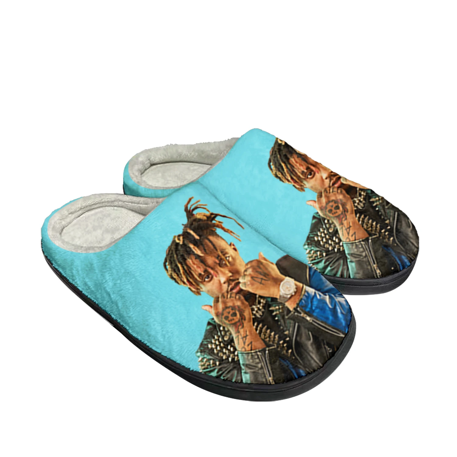 

Wrld 999 Hip Hop Rapper Juice Home Cotton Custom Slippers Mens Womens Sandals Plush Bedroom Keep Warm Shoe Thermal Slipper Black