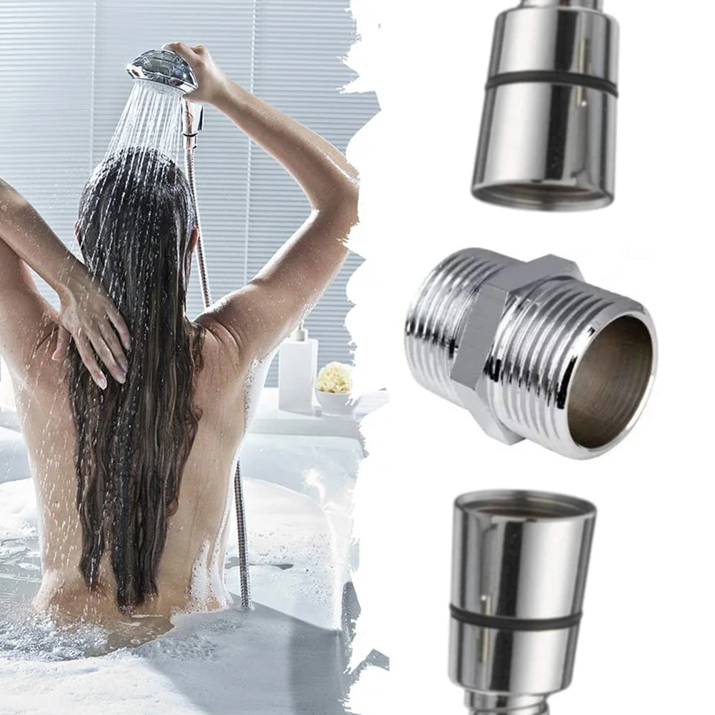 

Shower Hose Extend Shower Connector For Extra Long Hose Stainless Steel Shower Extender Universal 1/2" BSP Male To Male Adaptor