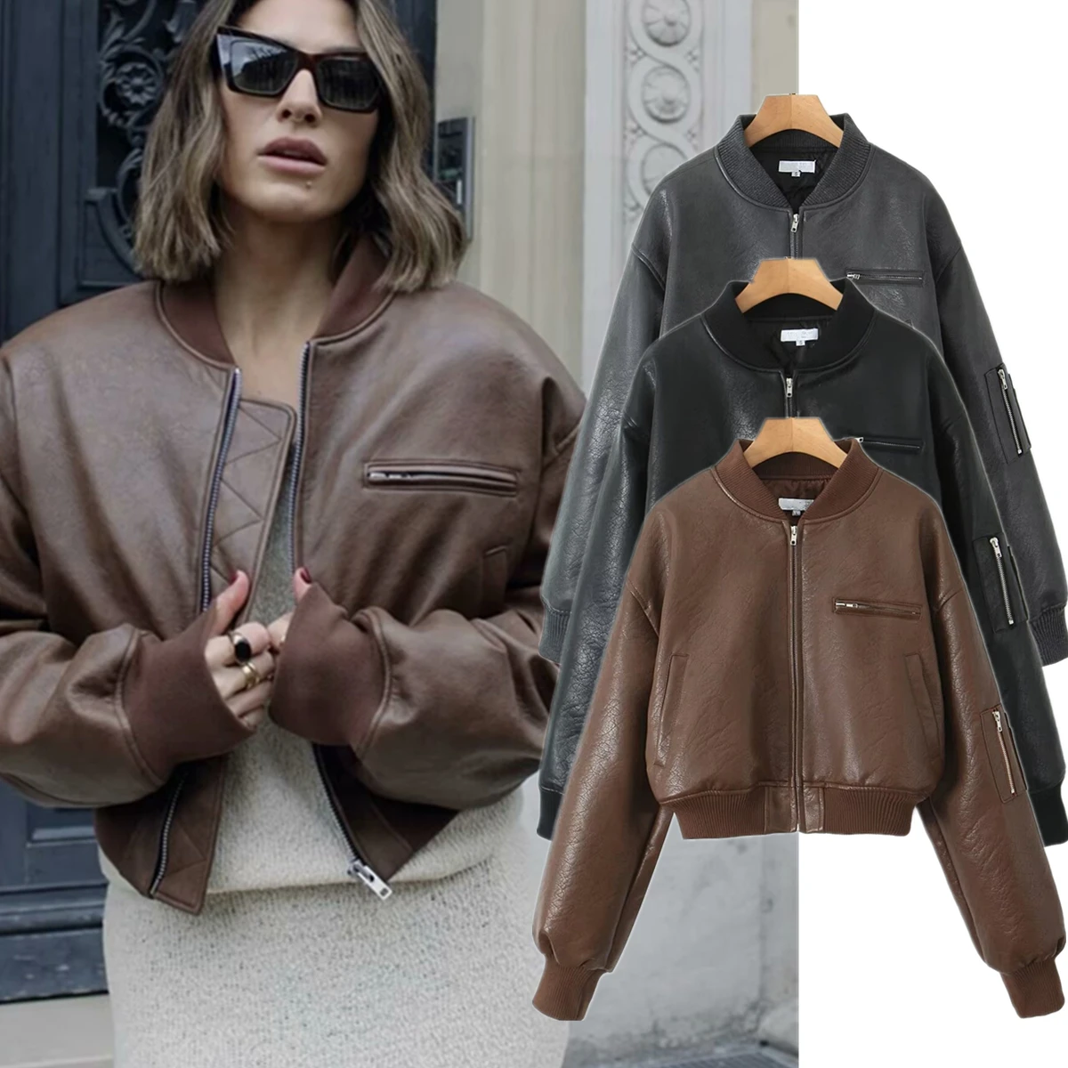 Винтажная куртка-бомбер Maxdutti в стиле бойфренда зимнее пальто женская парка из