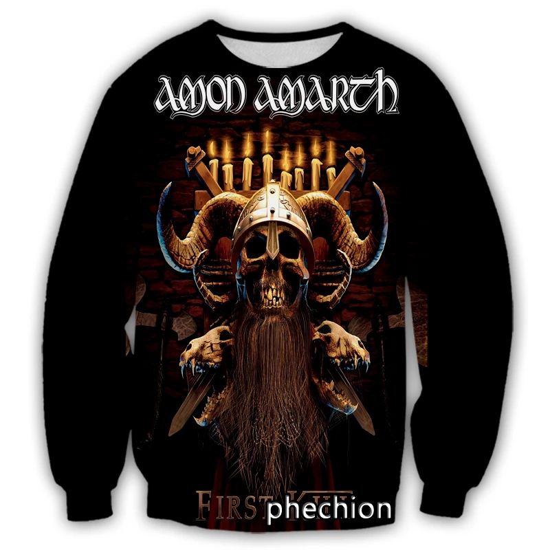 Новый мужской/женский Свитшот phechion Amon Amarth с 3D рисунком, свободная Детская кофта, D103