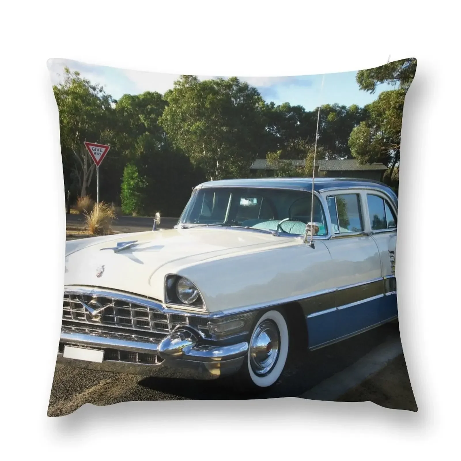 Декоративная подушка 1956 Packard Patrician белая синяя