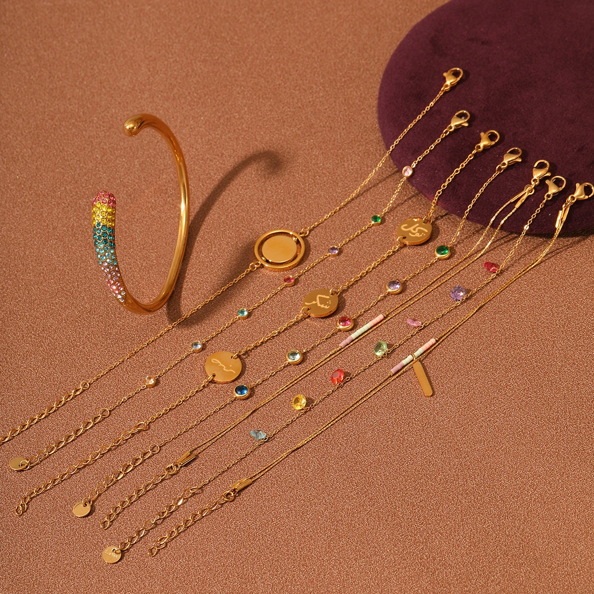 NIMAI Роскошные ювелирные изделия из нержавеющей стали жемчужные циркониевые