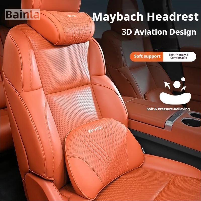 Фото Для BYD DOLPHIN ATTO2 O3 SEAL U 6 SEALION 7 2025, автомобильная подушка для подголовника и поясничной опоры с эффектом прикосновения к коже, подушка для шеи №3
