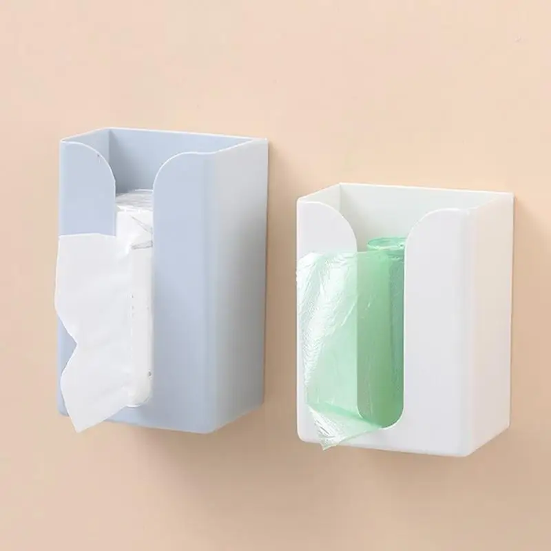 

Wall Mounted Tissue Box Cover Self Adhesive for FACIAL Tissue Box Napkin Holder Garbage Dispenser for Bathroom Kitchen Office