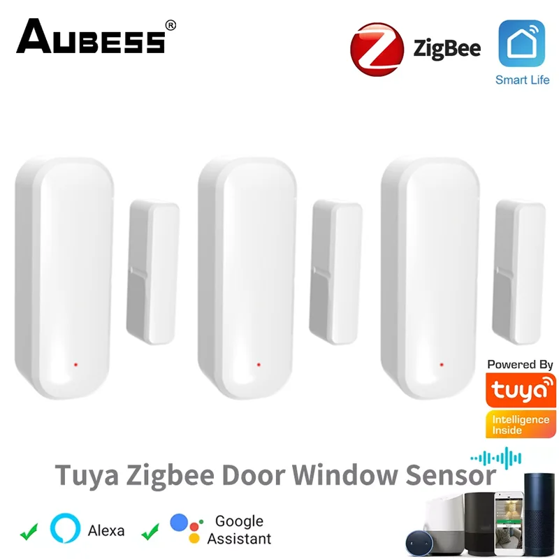 

Дверной датчик Tuya Zigbee для умного дома, охранная сигнализация, автоматизация, дистанционное управление, работает с Alexa Google Home Var SmartLife