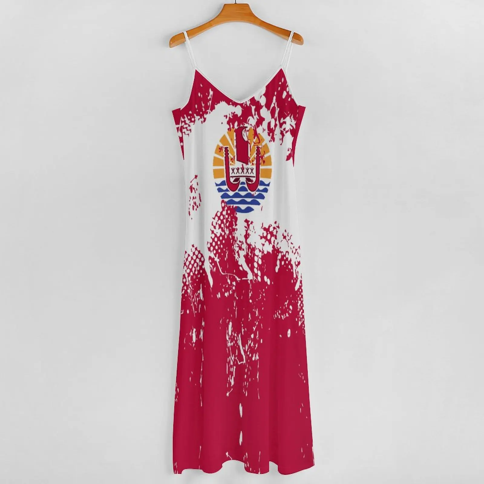 Платье женское длинное с принтом флага Таити повседневное свободное
