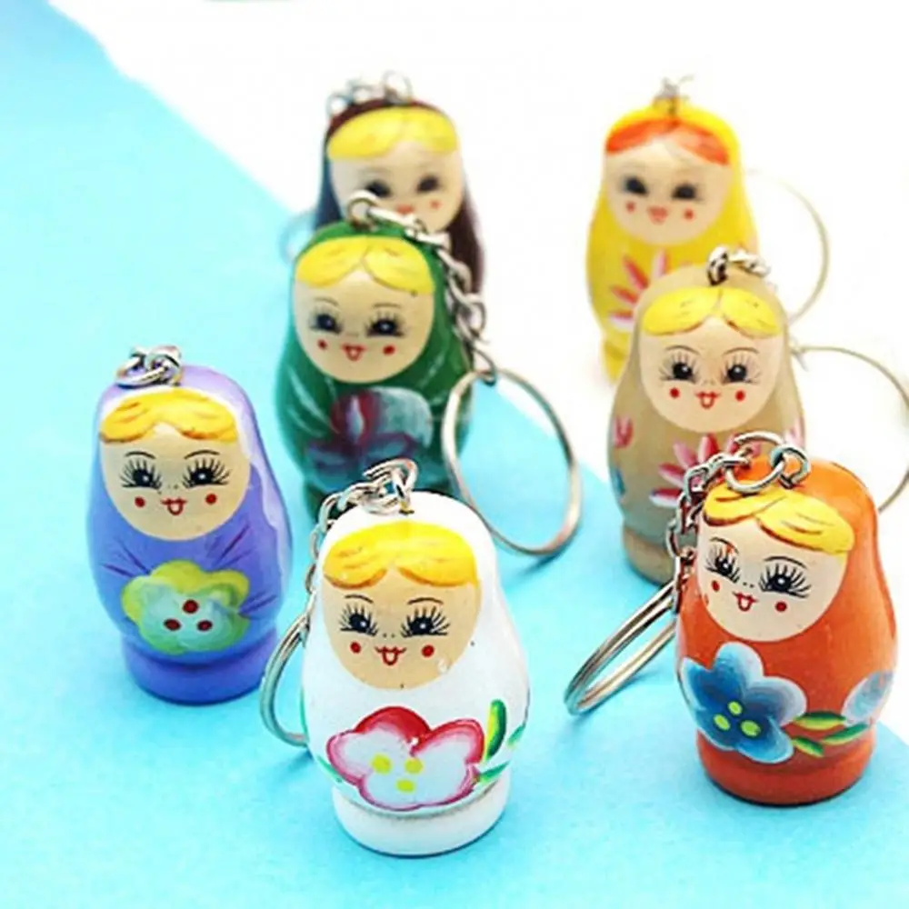 

3Pcs Wood Flower Girl Painted Doll Design Matryoshka Keychain Bag Decor Pendant Keychain Bag Decor Pendant Keychain Bag Decor Pe