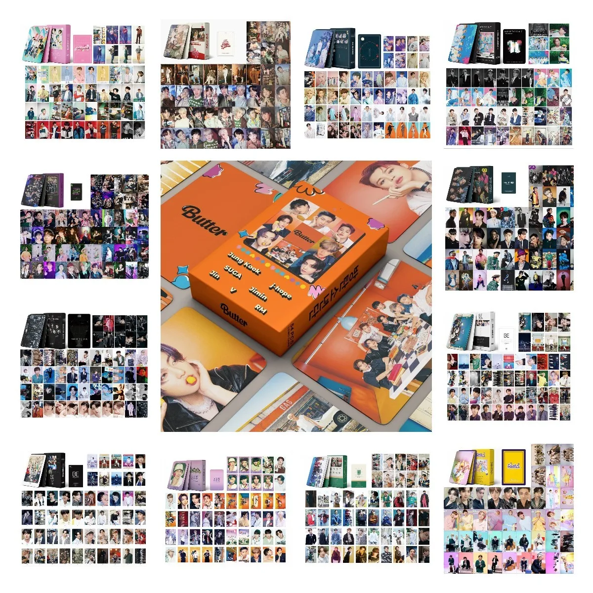 

Kpop Bangtan Boys ЛОМО карта Плакат новый альбом Boter 8-я годовщина встреча Фотокарточка Jung Kook Suga Jimin Jin подарки 54 шт./компл.