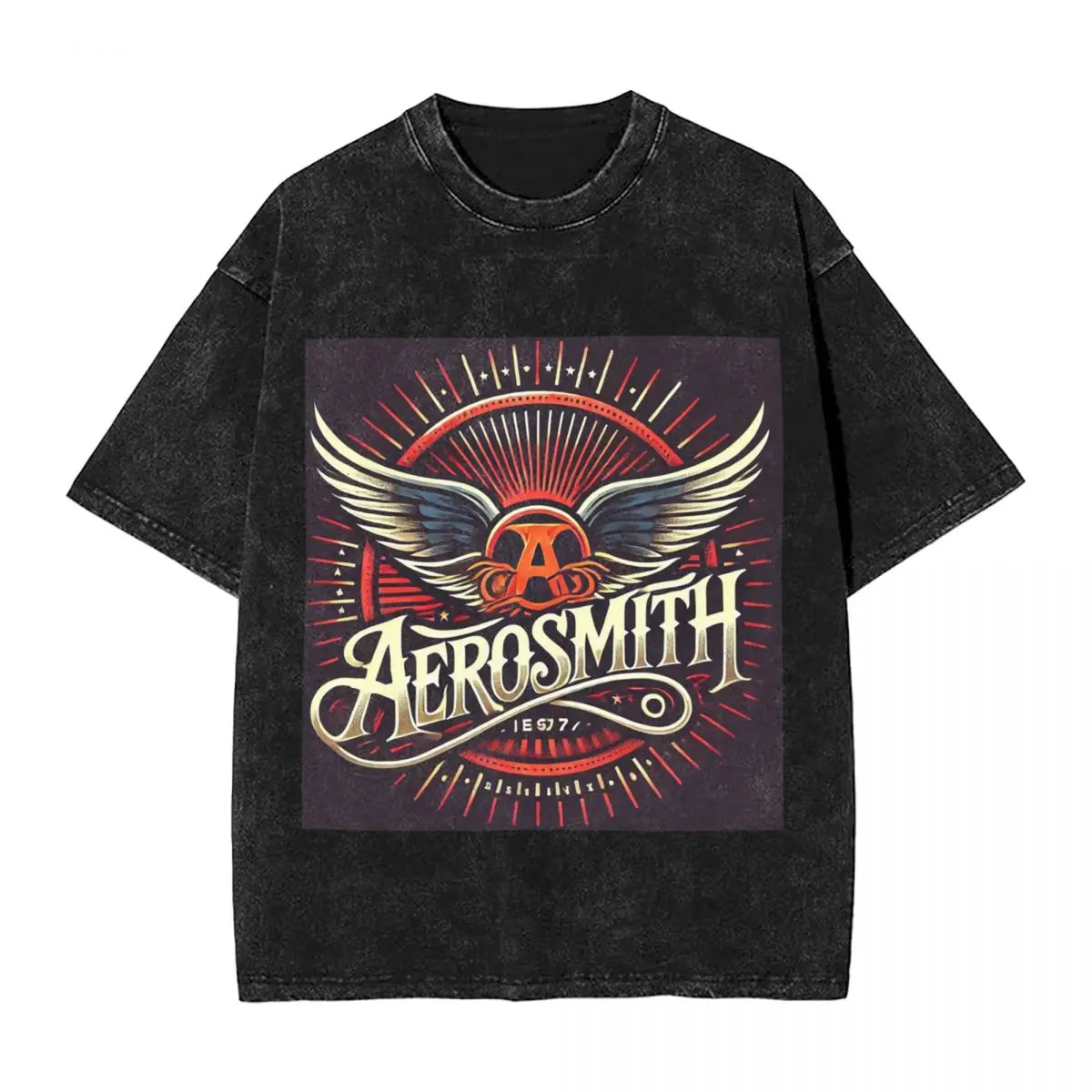 Фото Футболки с коротким рукавом в стиле хип-хоп с принтом группы Aerosmith, винтажные топы, уличная одежда, оверсайз футболки для мужчин и женщин №4