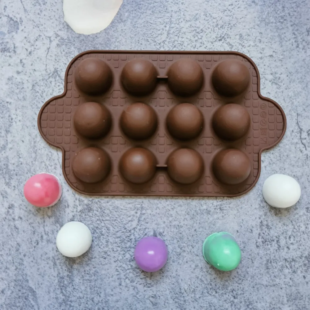 

12-Cavity Half Sphere Silicone Chocolate Candy Mold DIY Jelly Biscuit Cake Decoration Baking Mold Homemade Pudding Mould