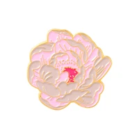 hot selling new plant series brooches exquisite literary pastoral forest pink peony flower alloy badge lapel pins