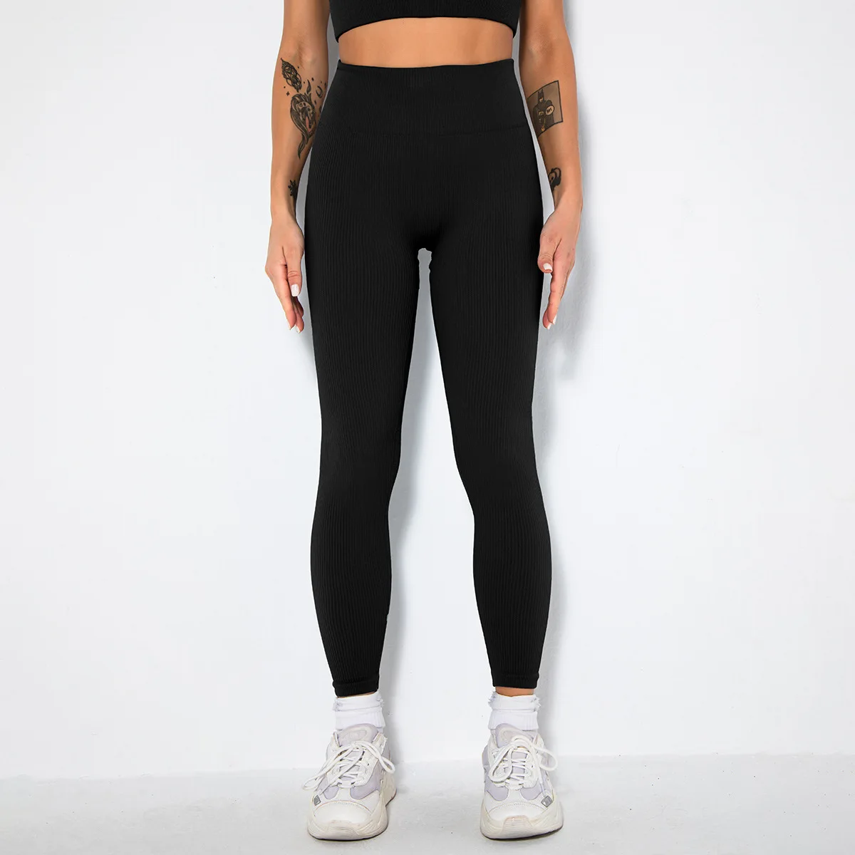 Ribbed Yoga Leggings Women Sports Pants Tights Seamless Sport Femme Gym Leggins Workout Fitness Pants Athletic Wear