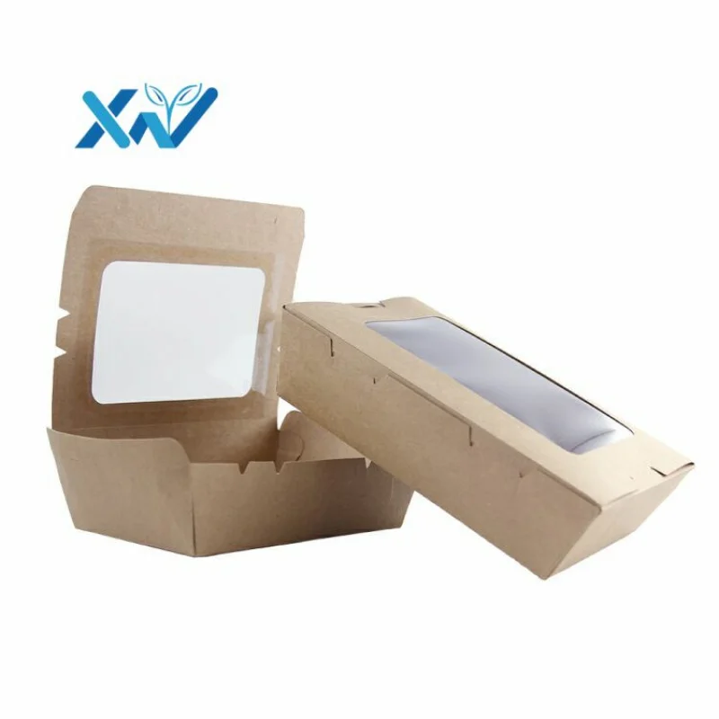 

Wholesale custom logo food-grade kraft paper box fast food take away paper box food packaging from china source factory supplier