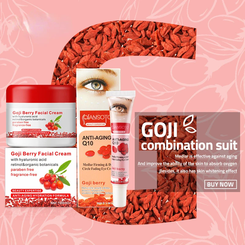 Goji Combination Suit Berry Facial Cream + Goji Eye Cream Anti-wrinkle Anti Aging Remove Dark Circles Whitening Face Skin Care