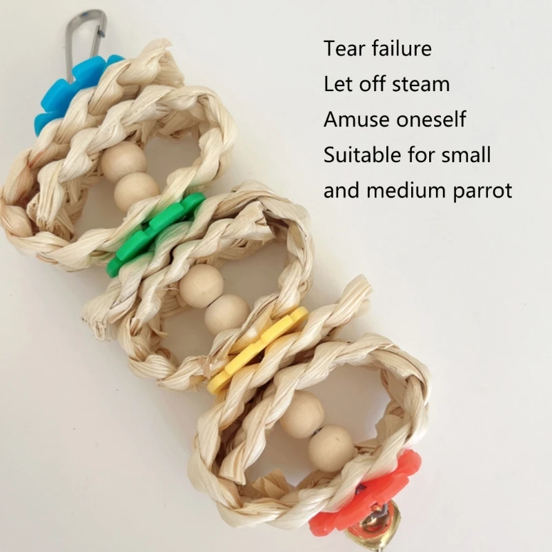 Птица жевательная игрушка тканые бусины из кукурузной шелухи для жевания зубов