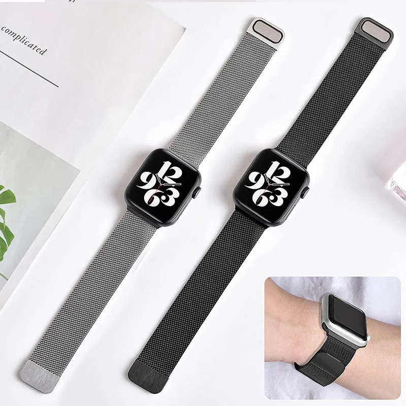 

Milanese Loop For Apple watch series 8 7 Band 45mm 41mm correa 38mm 42mm smartwatch bracelet iWatch 3 4 5 6 se 40mm 44mm Strap
