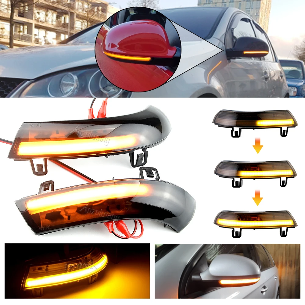 

2pcs For VW GOLF 5 GTI V MK5 Jetta Passat B5.5 B6 Sharan Superb EOS Dynamic LED Turn Signal Light Side Wing Mirror Indicator