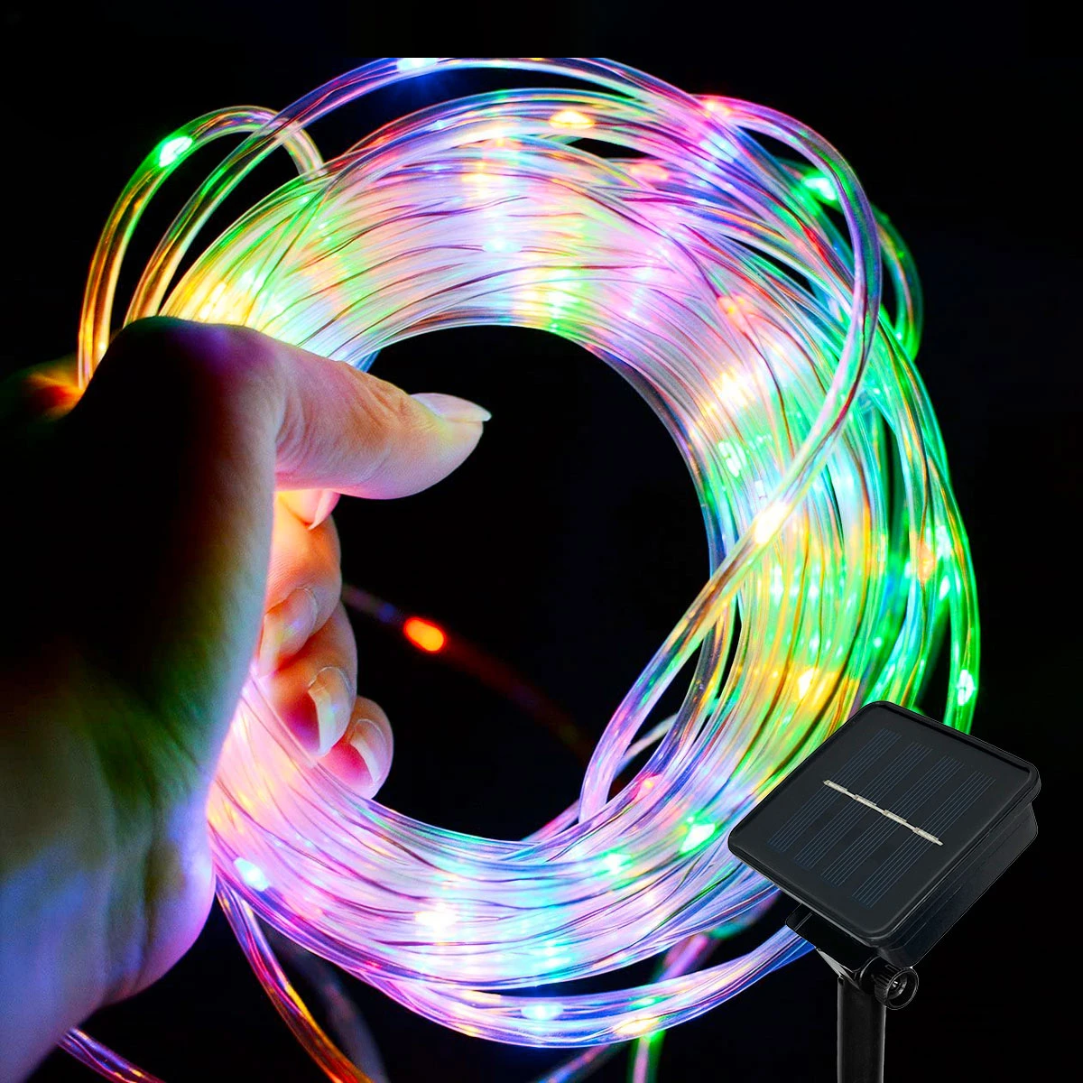 

Solar Powered Rope Tube String Light Christmas Decoration Garland Fairy Light Outdoor Waterproof Lamp For Home Yard Garden Decor