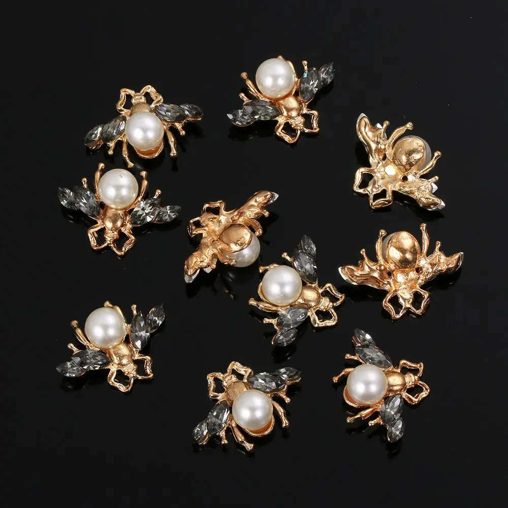 

wedding Decor Crafts Scrapbooking Garment Decorative Bow Accessories Clothing Bee Rhinestone pearls sewing button