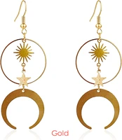 bohemian sun and moon earrings punk crescent moon star earrings statement jewelry gift for women girls