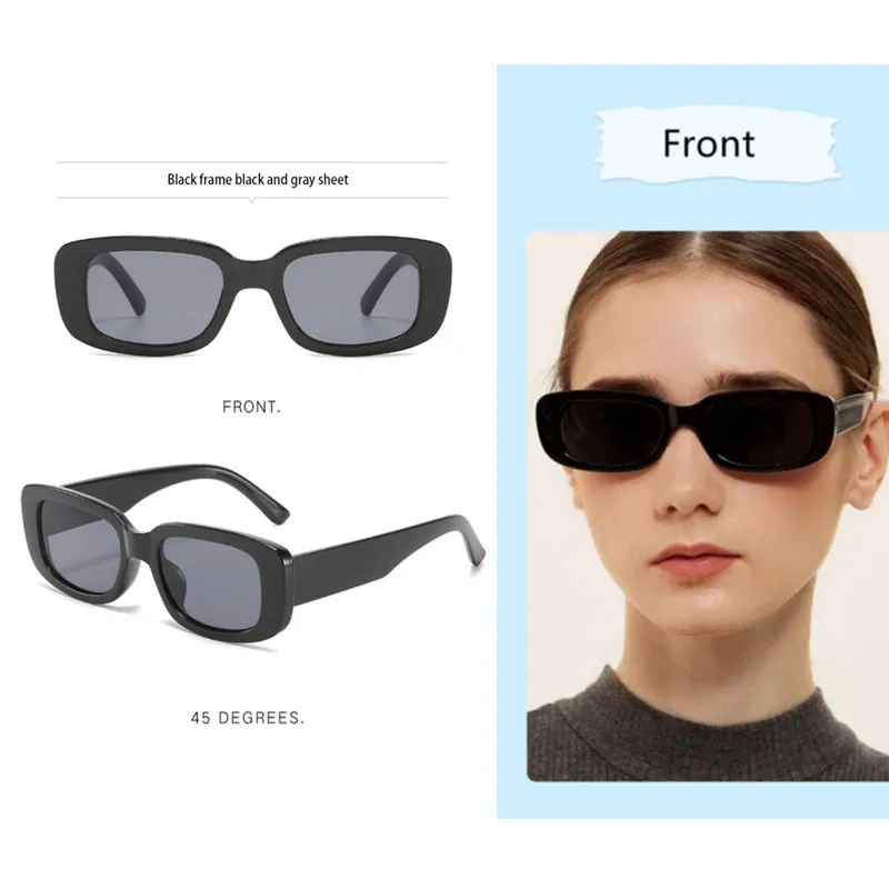 

2022 New Fashion Vintage Sunglasses Women Retro Rectangle Sun Glasses Female HD Lenses Sun Glasses For Women Shades Hot Sale