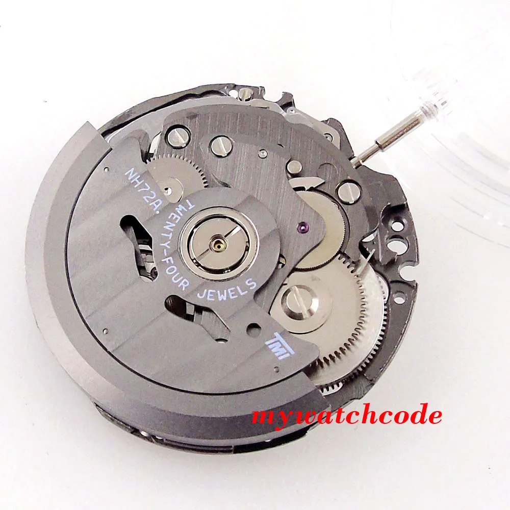 TMI Genuine Japan NH72A Mechanical Watch Movement Stem Skeleton Face 21600bph NH70A SKX Watch Parts Accessories Mechanism