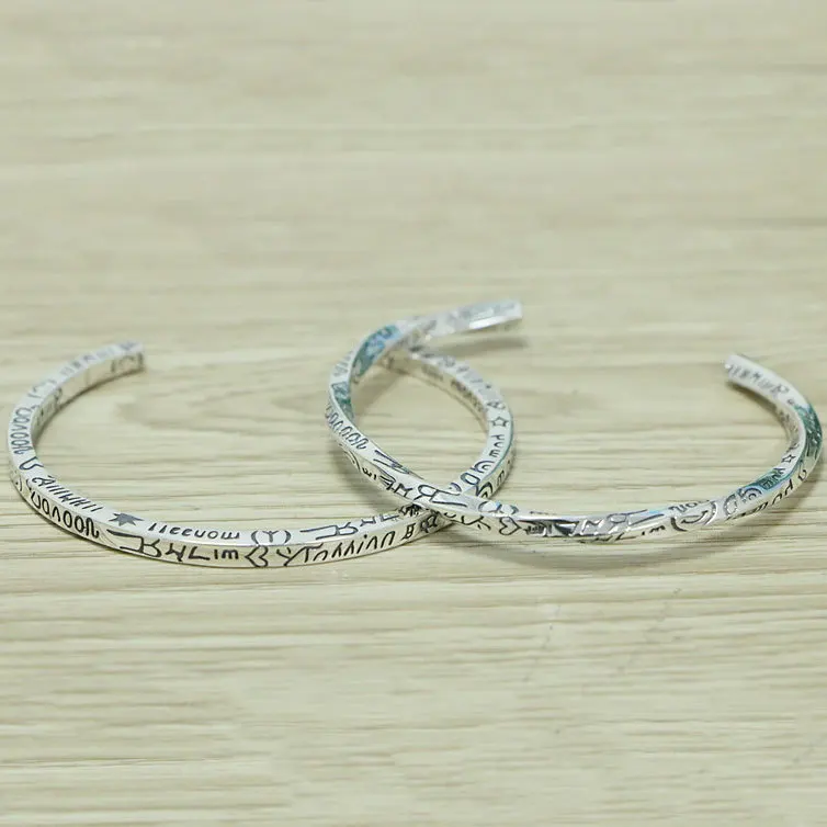 Женский браслет в стиле хип-хоп из серебра 925 пробы