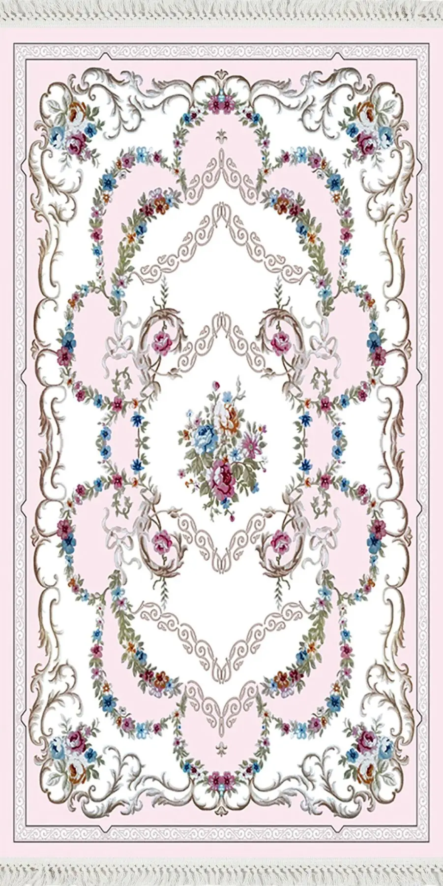 Классический Цветочный Коврик aubusson с медальонами розовый коврик барьер кухонный