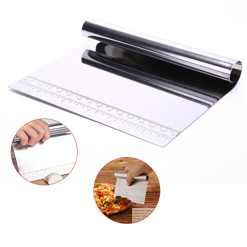 Скребок для теста пиццы из нержавеющей стали кухонный скребок выпечки