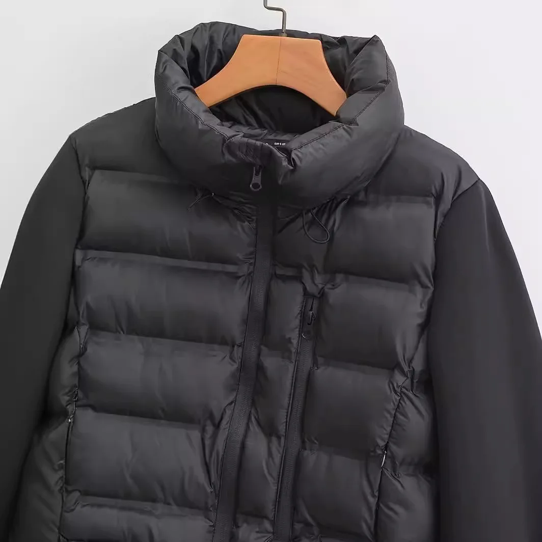 Женская черная хлопковая куртка с коротким рукавом