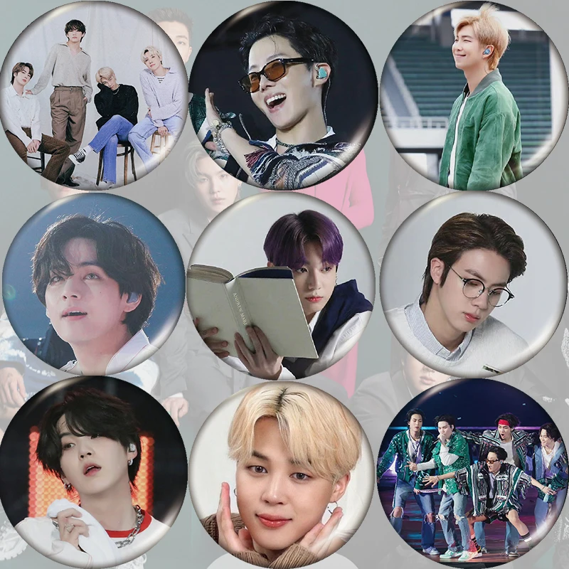 Kpop Bangtan Boys металлический значок JK V JIN аксессуары для одежды JIMIN JHOPE значки RM