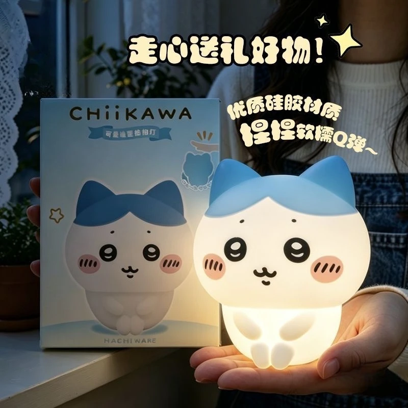 Фото Оригинальный милый ночник Chiikawa Usagi с 3-уровневой регулировкой яркости, мультяшный ночник Hachiware для изголовья кровати, украшение для комнаты, подарок для девочки №1
