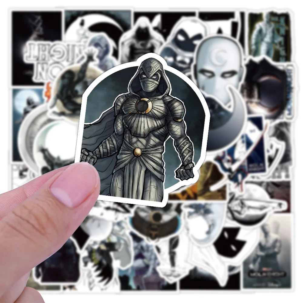 

10/50Pcs Superhero Moon Knight Stickers Marvels Laptop Luggage Phone Notebook Graffiti Spector Anime Moive Stickers Gift Toy