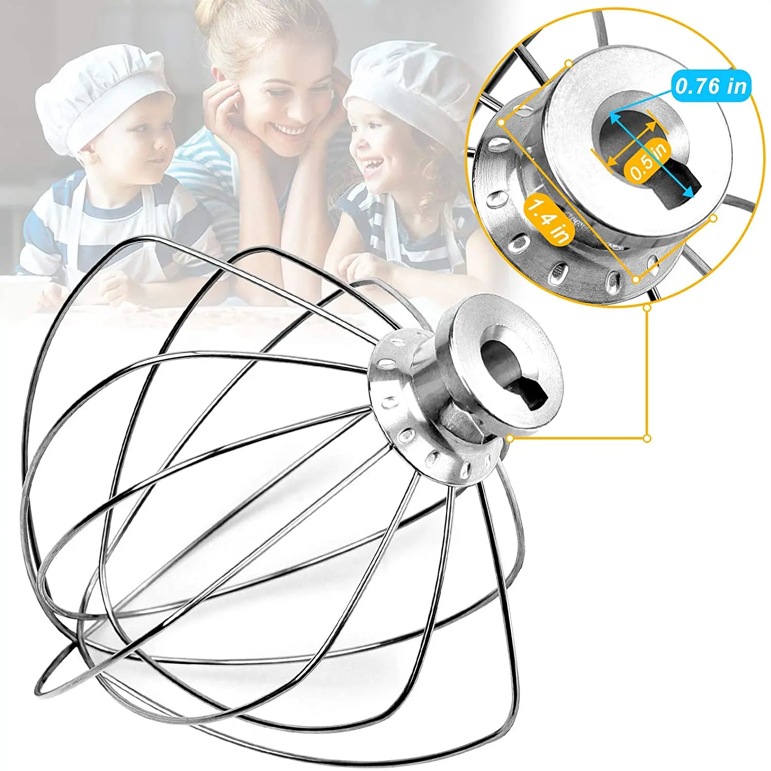 KN256WW 6-проводная кнутовая насадка для кухни 5-6 кварт чаша-подъемная подставка