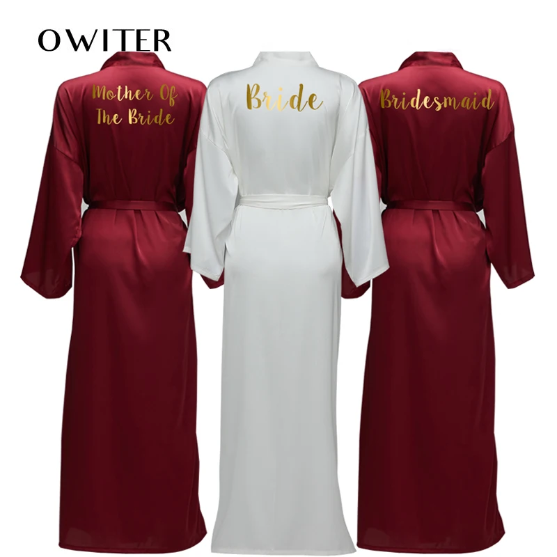 

Атласные шифоновые халаты, длинные халаты с длинным рукавом, индивидуальные халаты подружки невесты, халат невесты, женский длинный свадебный халат, бордовый