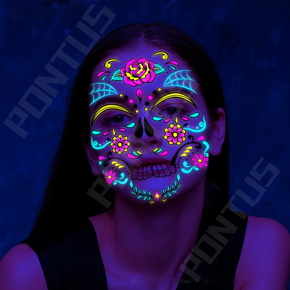 

Флуоресцентная наклейка на лицо для Хэллоуина