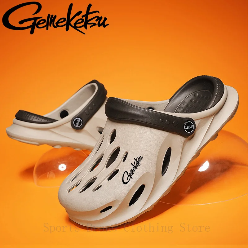 Новинка 2024 мужские летние нескользящие легкие туфли с отверстиями Baotou