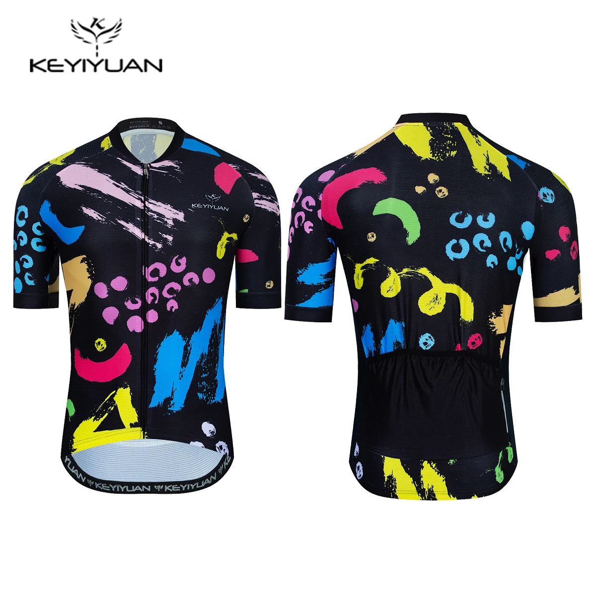 

KEYIYUAN MTB Mens Cycling Jersey Running Short Sleeve Breathable Cycling Shirt Sports Maillot Vtt Homme Equipamento De Ciclismo