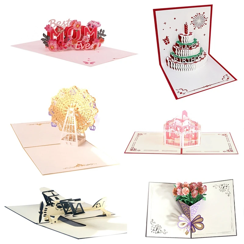 

3D -Up Greeting Cards Spare Parts With Envelopes Handmade Happy Birthday Cards For Birthday Anniversary Wedding Mother's Day
