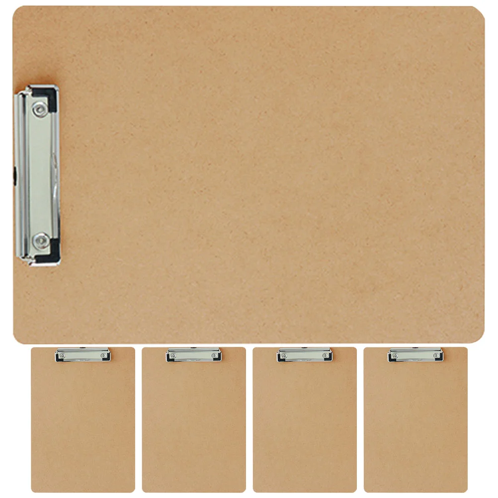 

5 Pcs File Folders Document Organizer Portable Writing Boards Office Hardboard Metal Clipboard Paper Clips