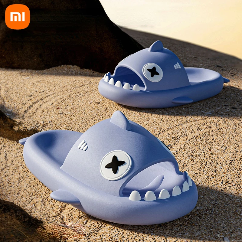 

New Xiaomi Summer Home Women Shark Slippers Anti-skid EVA Solid Color Couple Parents Outdoor Cool Indoor Household Funny Shoes