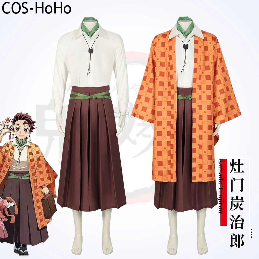 

Костюм для косплея COS-HoHo из аниме «рассекающий демонов»: кимоно no Yaiba Kamado Tanjirou, костюм для косплея, костюм для Хэллоуина и вечеринки, мужской аксессуар