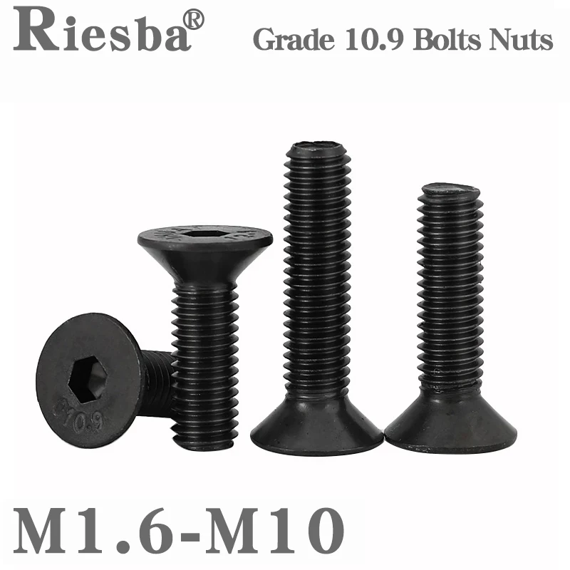 

M2 M2.5 M3 M4 M5 M6 M8 M10 Din7991 болт из углеродистой стали самодельный шестигранный гнездо с плоской головкой с потайным винтом черные винты для мебели