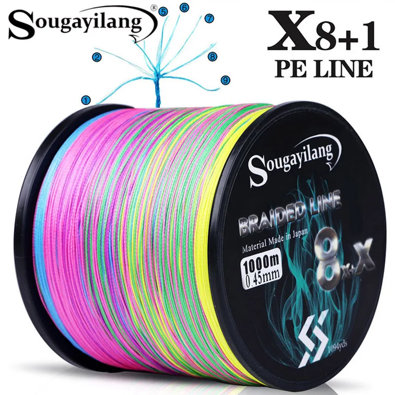 

Sougayilang 9 Strands Strong PE Fishing Line Wires 300M 500M 1000M Strong Abrasion Resistance Multifilament Fishing Line